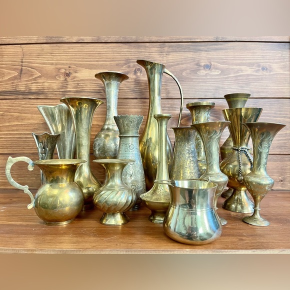 Vintage Brass Vase Lot - Picture 1 of 5